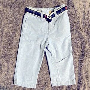 EUC- 9 month boy RALPH LAUREN POLO Pant light blue with polo belt